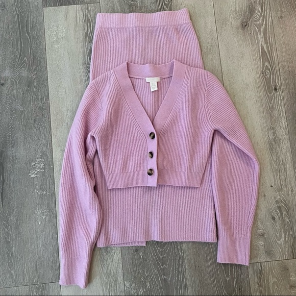 🌈 H&M Lilac Ribbed Cardigan Set - Picture 4 of 6